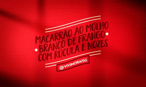 Macarrão ao Molho Branco de Frango com Rúcula e Nozes