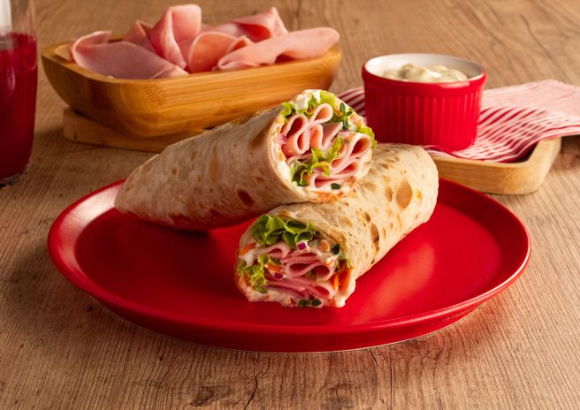 Wrap de Presunto, Creme de Ricota e Folhas
