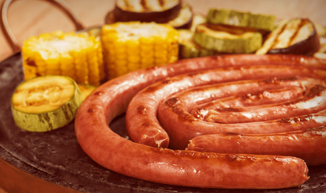 Chapa de Linguiça Calabresa e Vegetais Grelhados