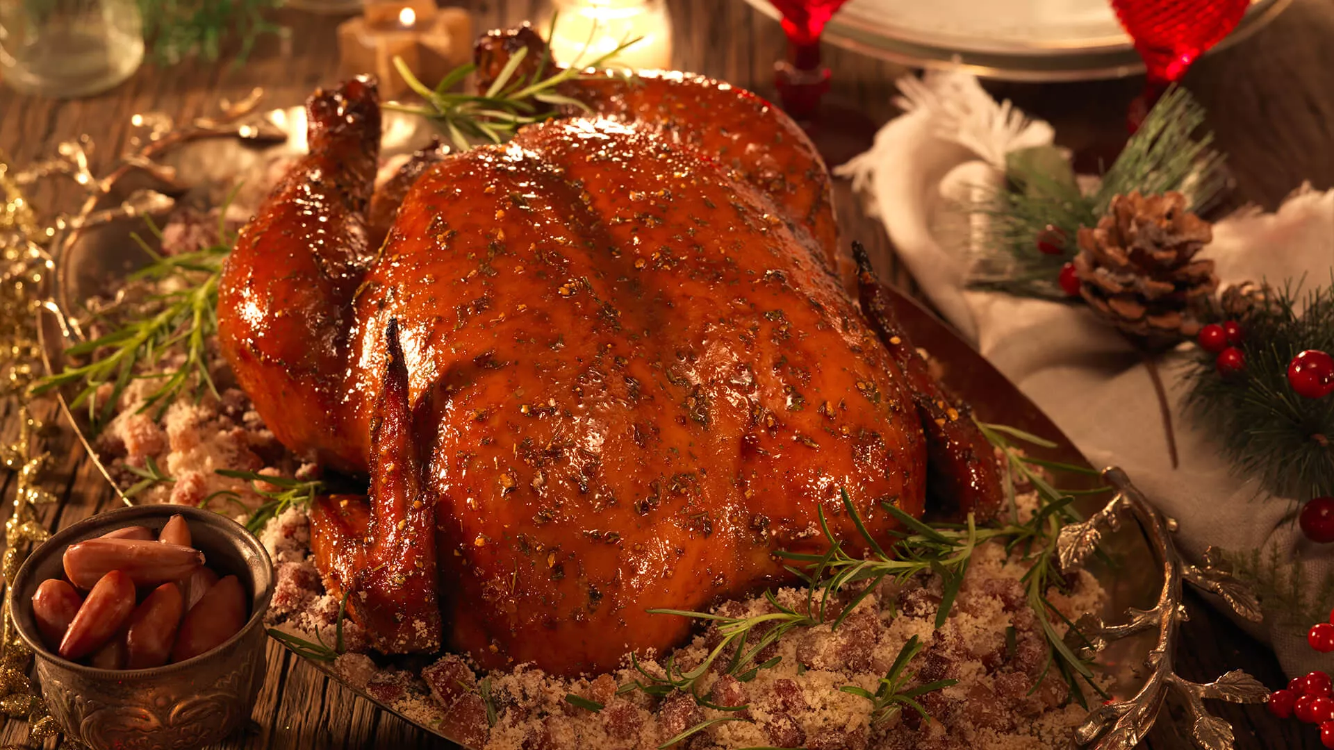 foto da receita Chester com Farofa de pinhão