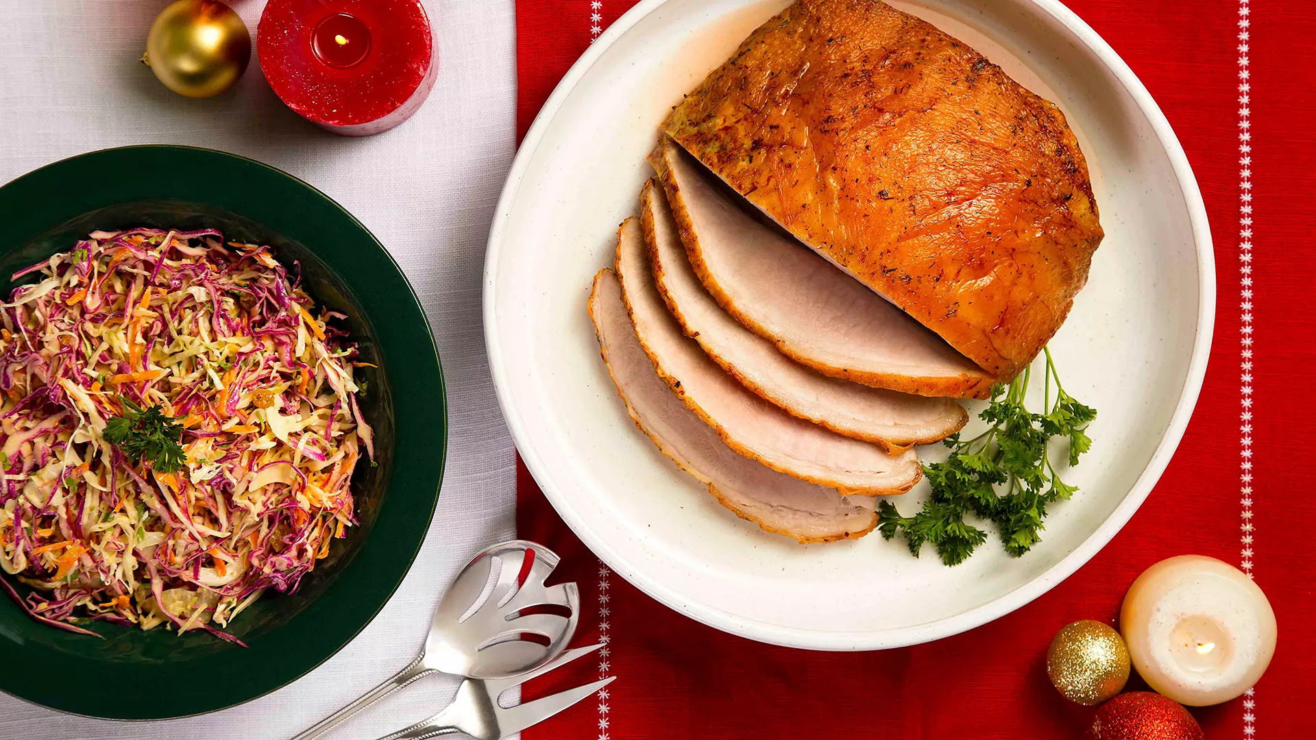 foto da receita Pernil Acompanhado de Salada Leve de Repolho