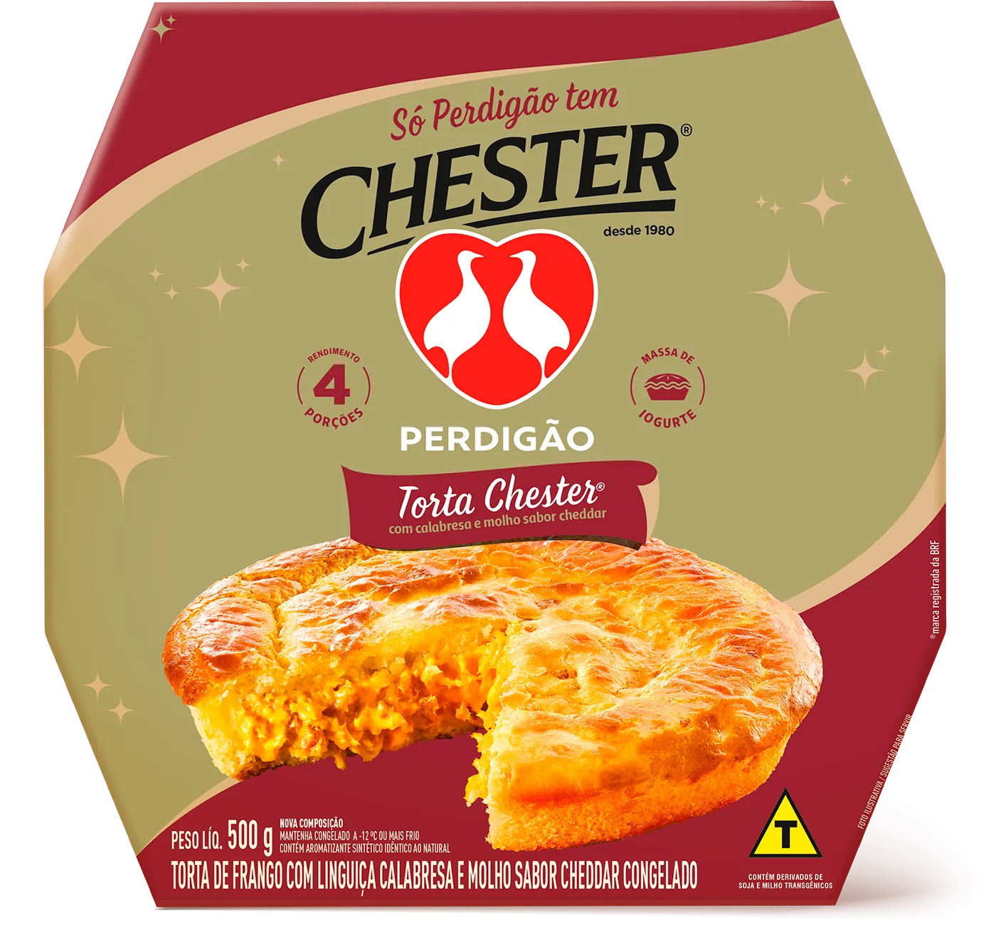 Torta Chester® com Calabresa e Molho Cheddar